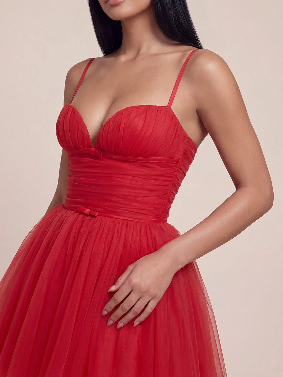 Sweetheart Tiered Tulle Mesh Mini Dress