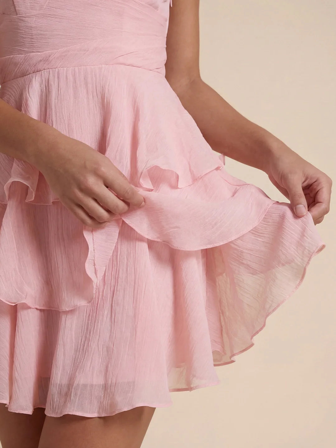 Layered ruffle mini dress