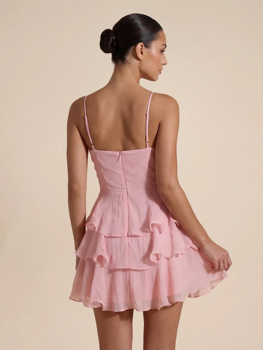 Layered ruffle mini dress