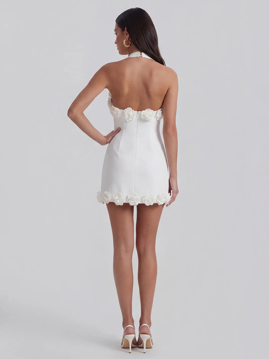 Backless Tie-Up Party Halter Neck Mini Dress