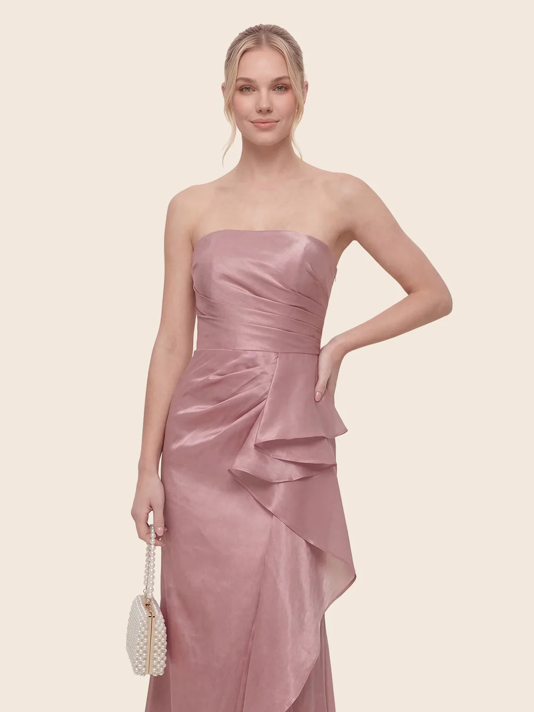 Cascading Asymmetric Ruffles Mermaid Gown