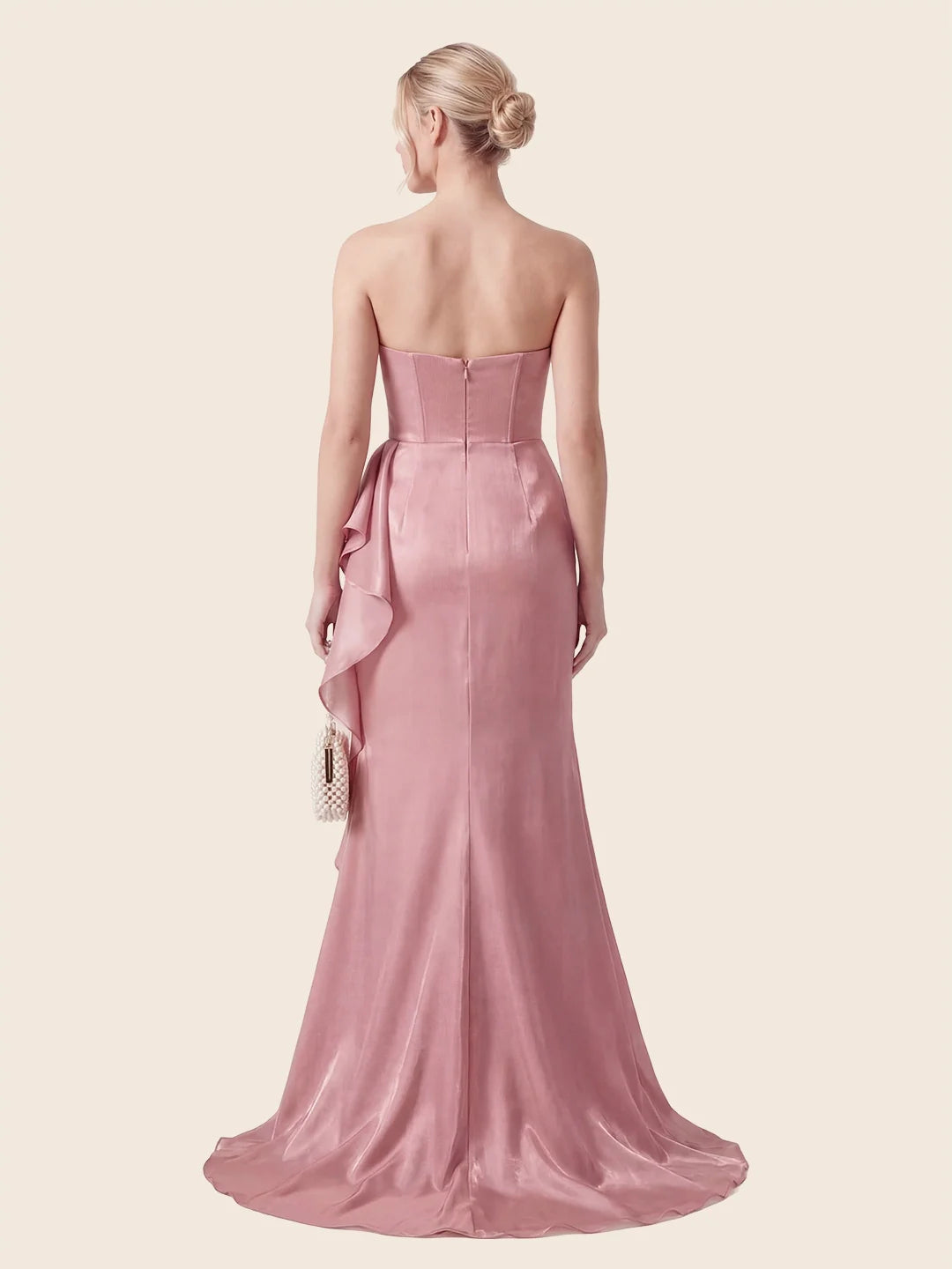 Cascading Asymmetric Ruffles Mermaid Gown