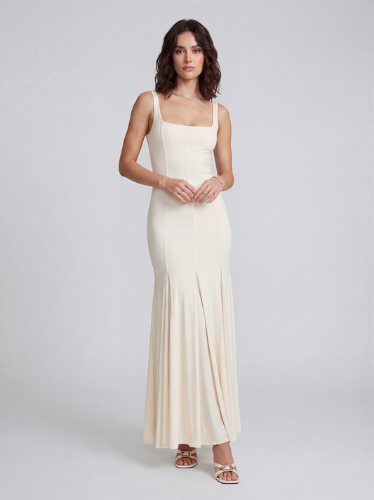 Double-Layered Soft-Touch Maxi Dress