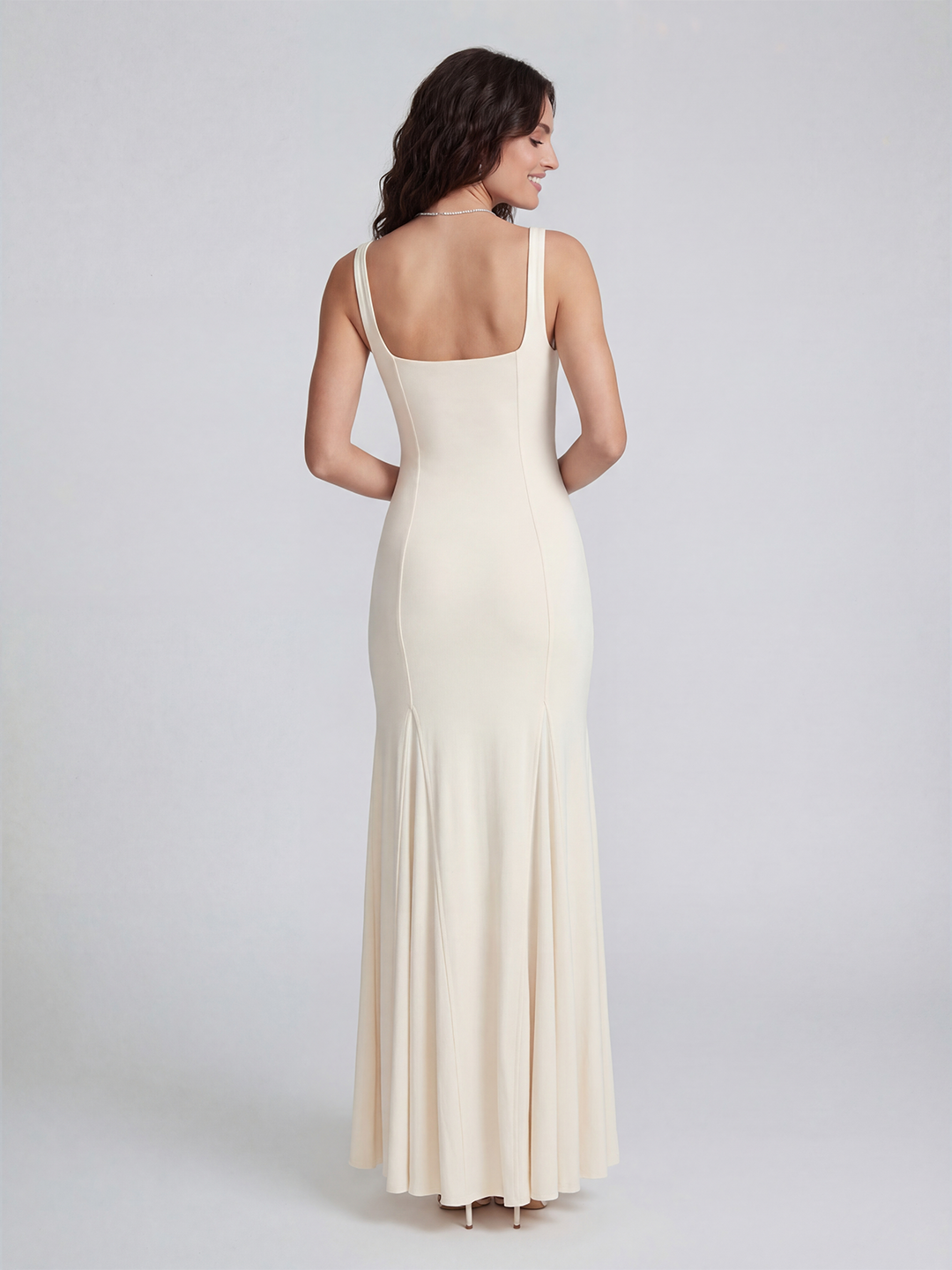Double-Layered Soft-Touch Maxi Dress