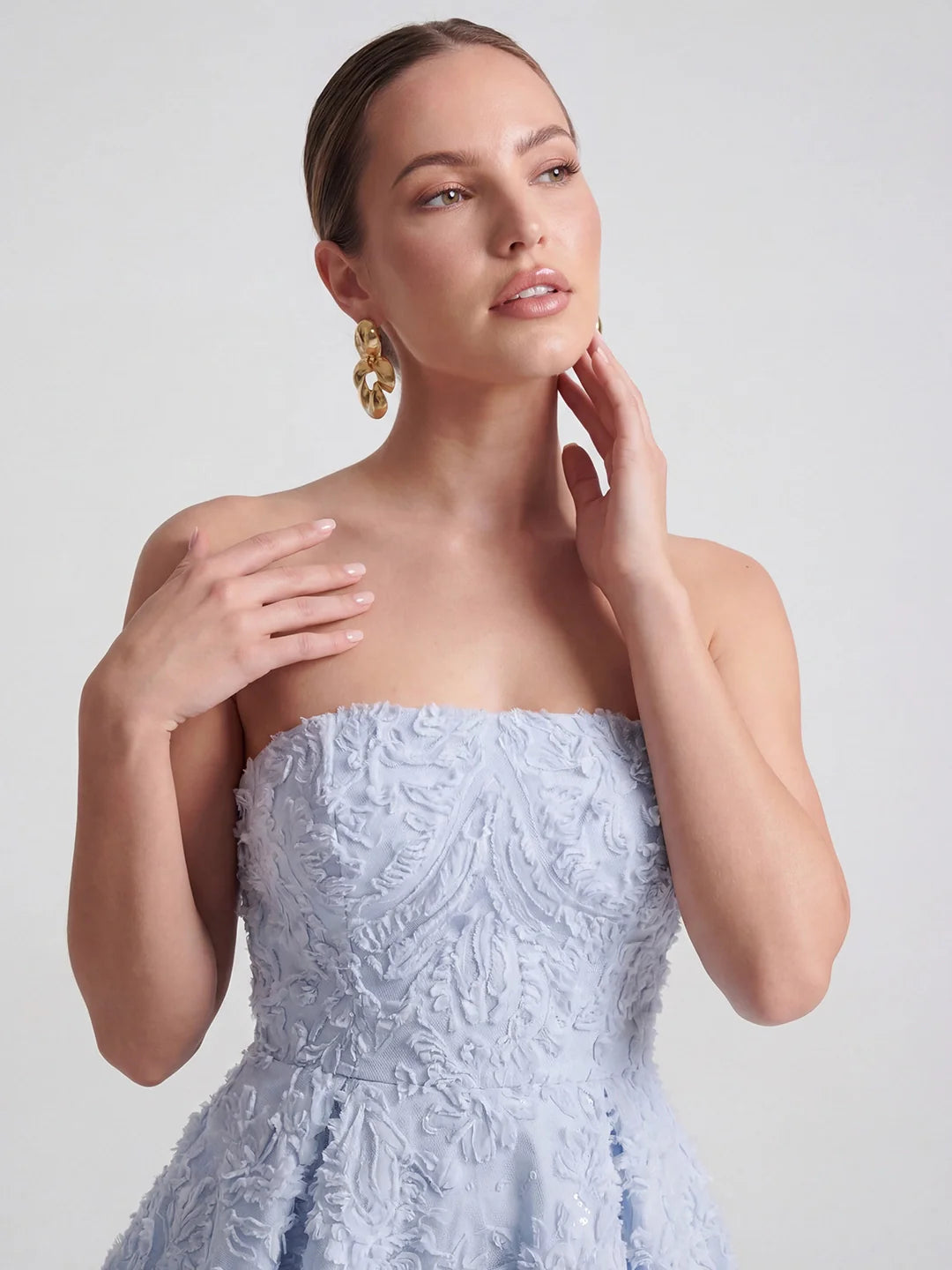 Exquisite Mesh & Sequin Bandeau Mini Dress