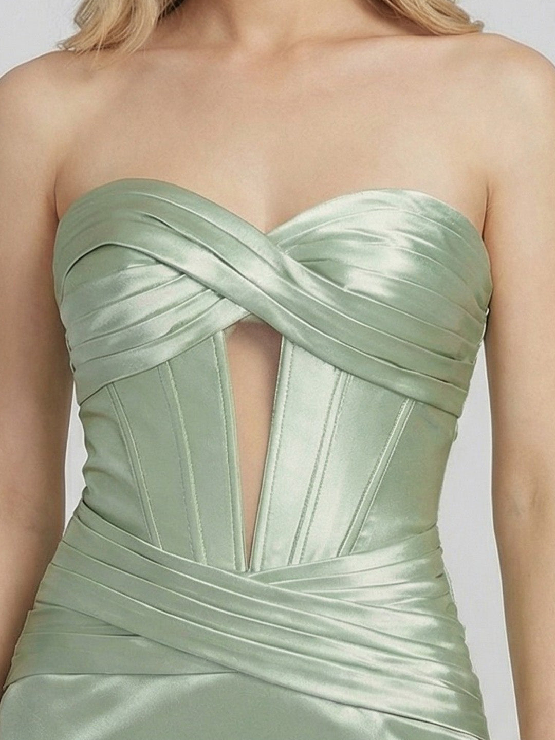 Hollowed-Out Heart-Shaped Fitted Slit Dress