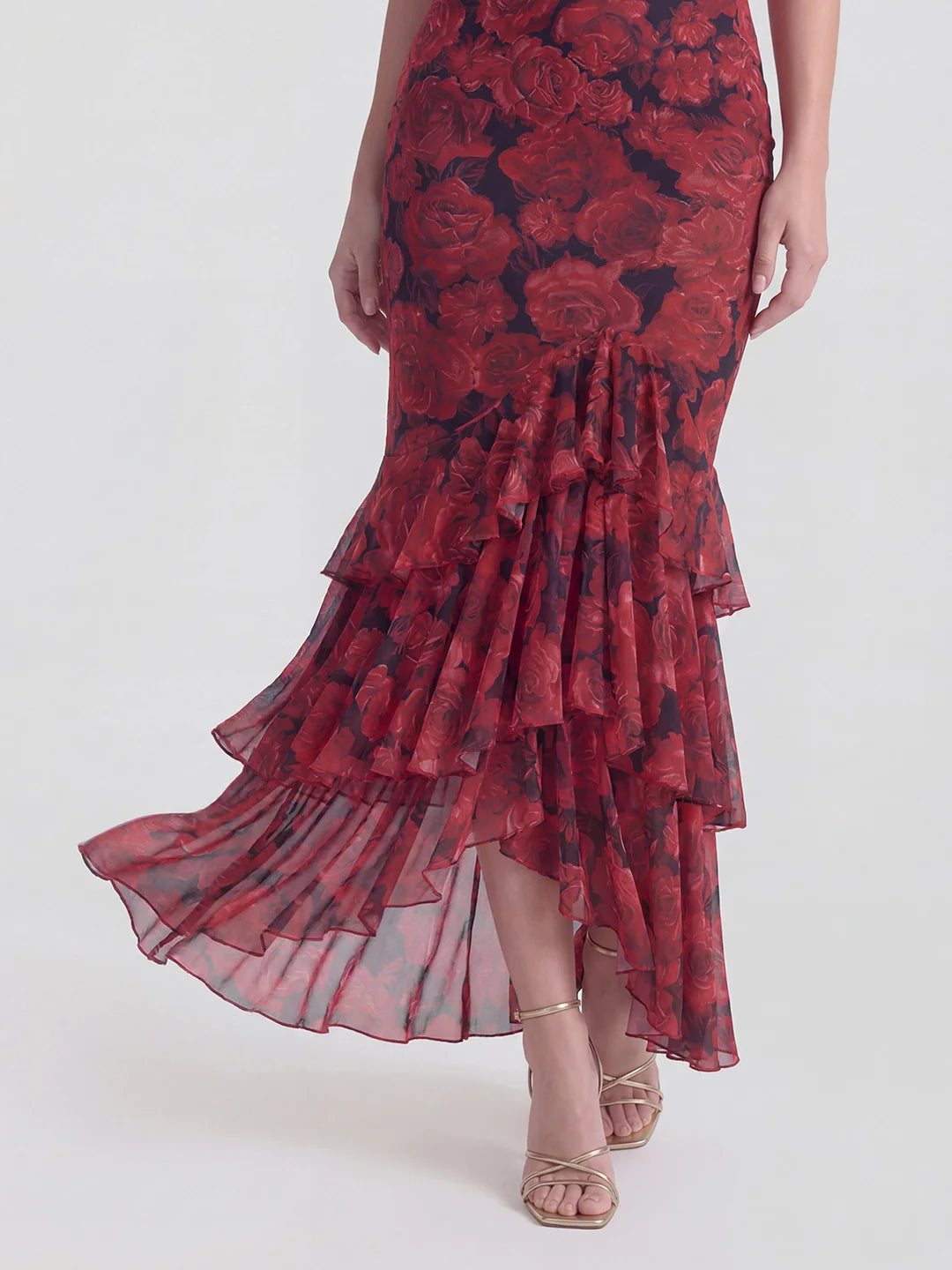 Ruffled Backless Romantic Date Maxi Dress