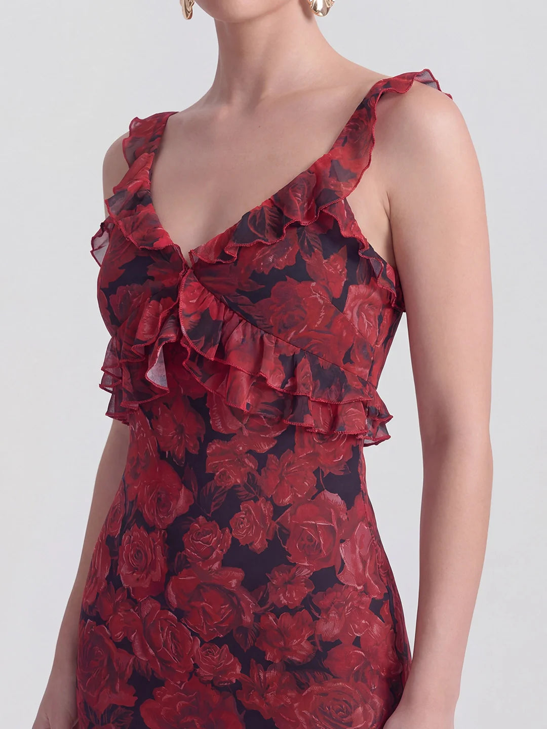Ruffled Backless Romantic Date Maxi Dress