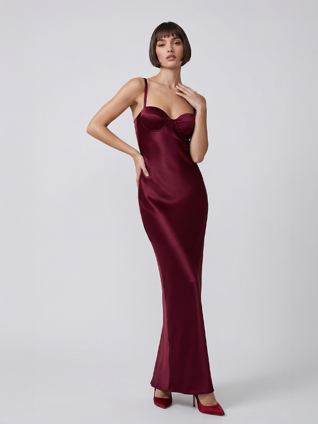 Glistening Bias-Cut Stain Trumpet Gown