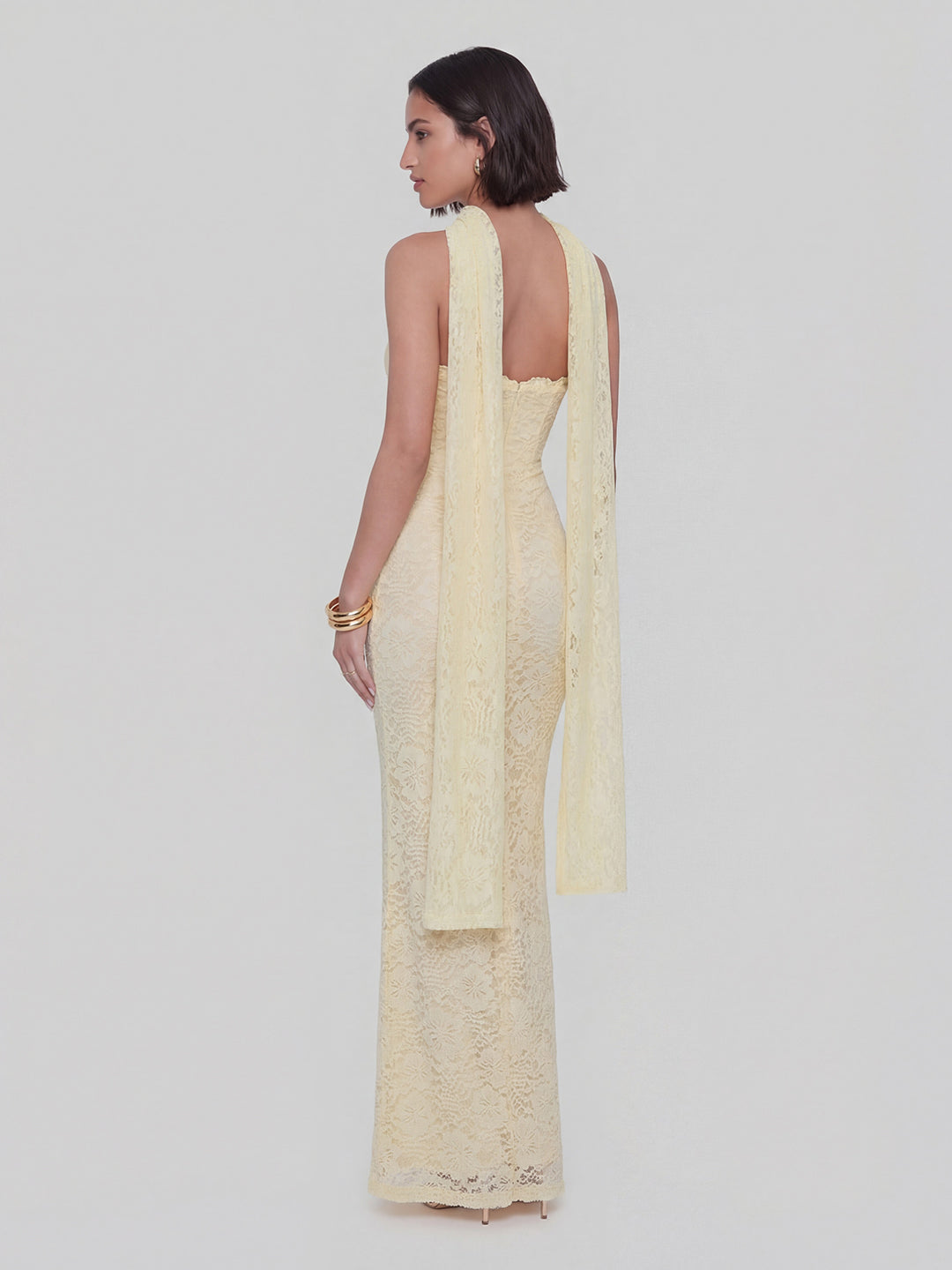 Strapless Scarf maxi Dress