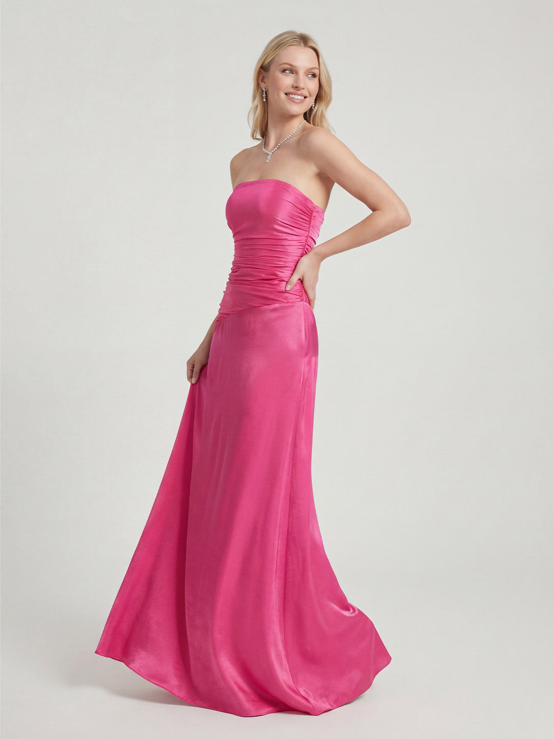 Strapless Taffeta Maxi Dress
